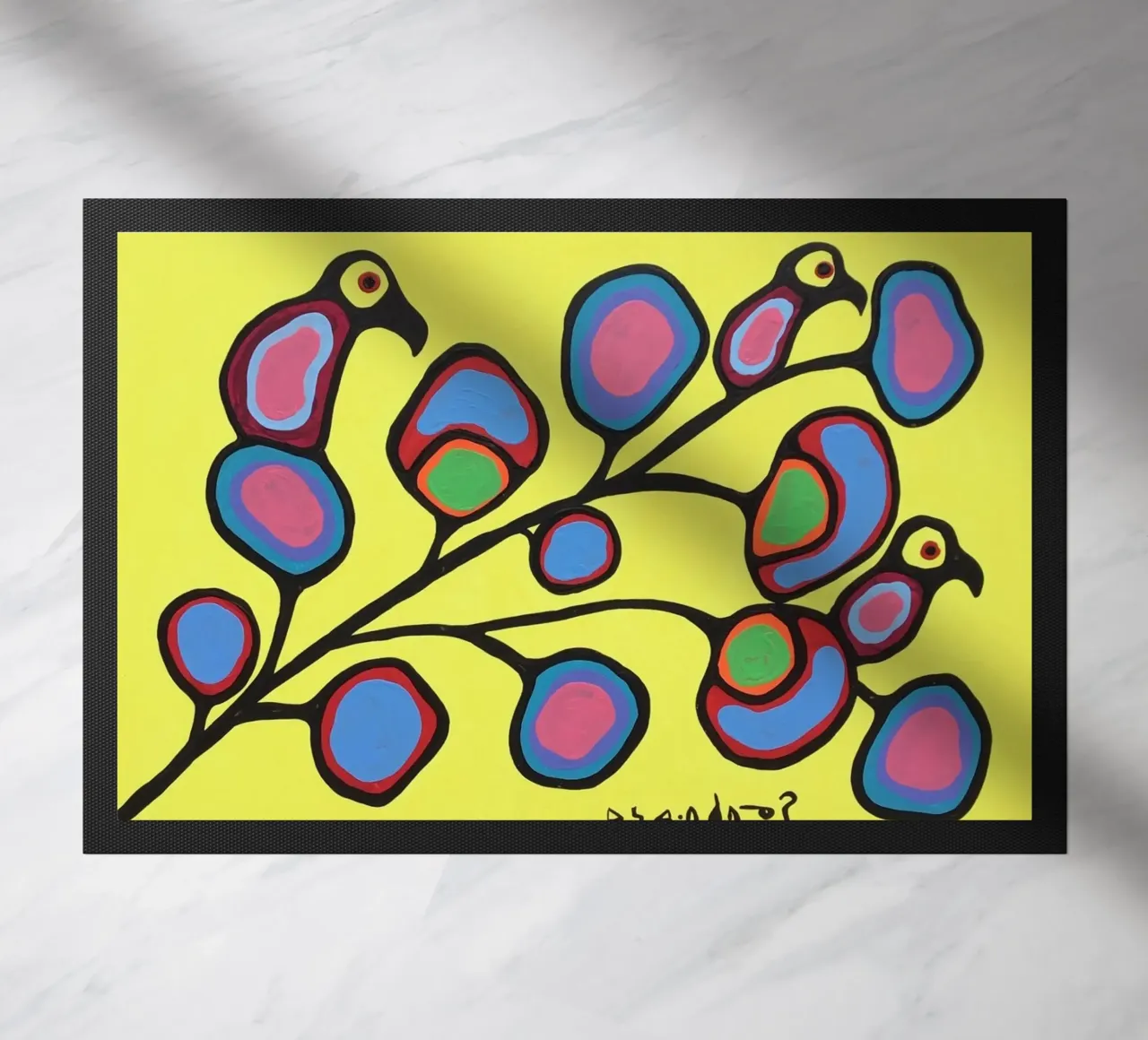 Norval Morrisseau Uccelli su un ramo zerbino da Riley Art Studio