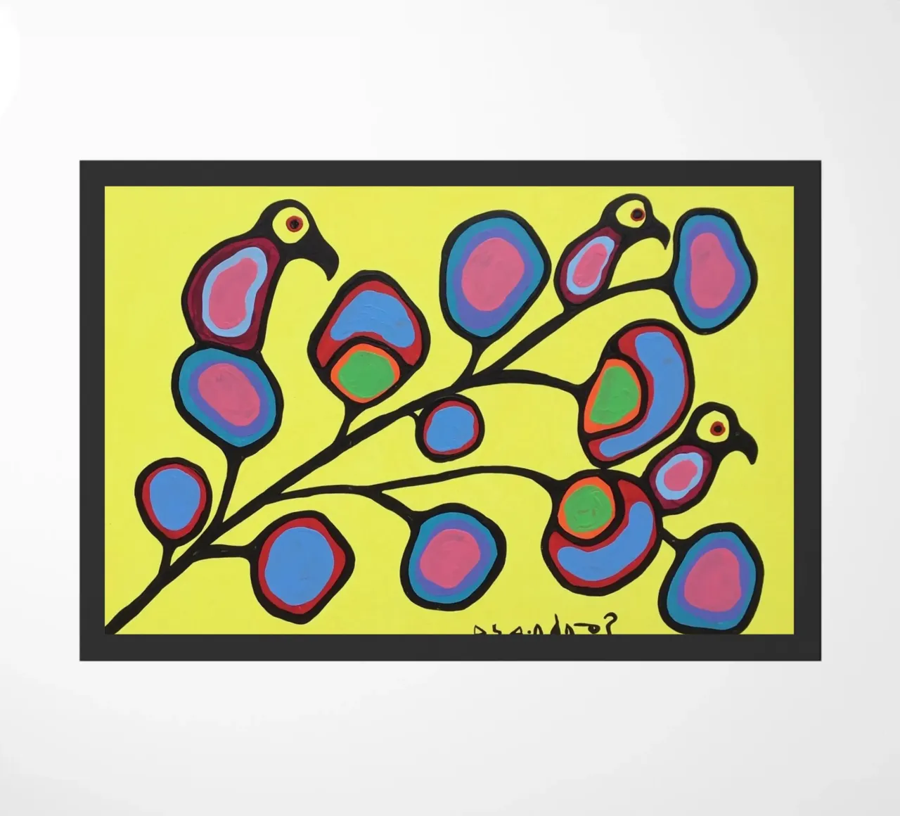 Norval Morrisseau Uccelli su un ramo zerbino da Riley Art Studio