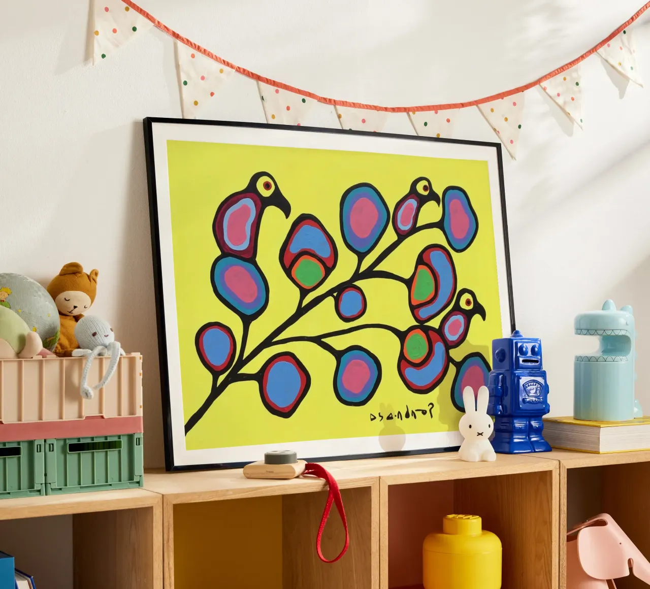 Norval Morrisseau Uccelli su un ramo carta hahnemühle da Riley Art Studio