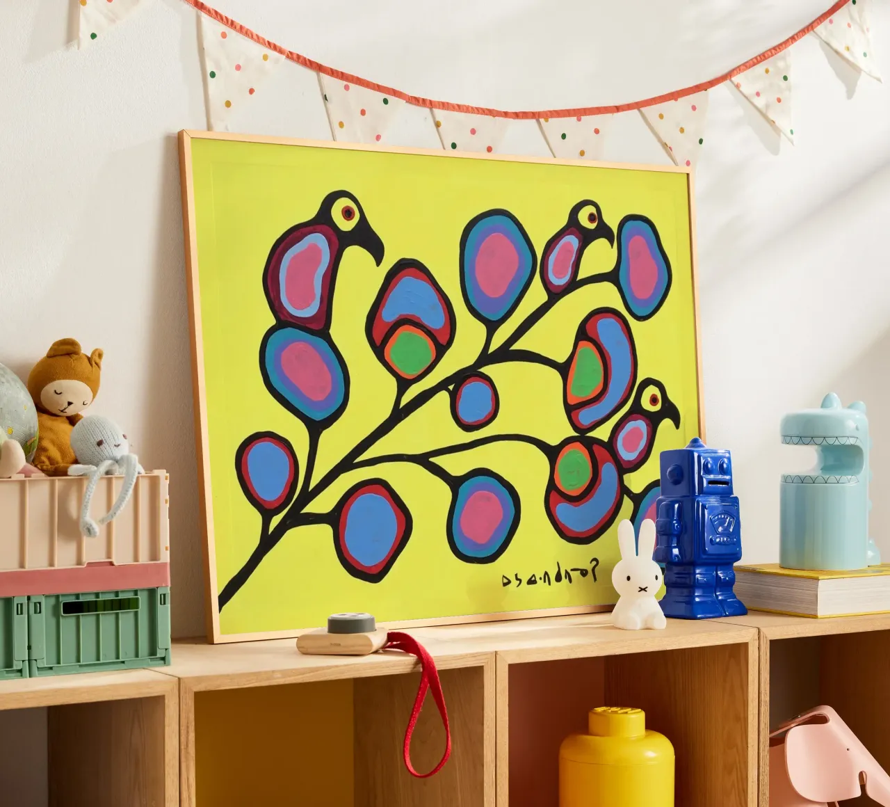 Norval Morrisseau Uccelli su un ramo carta hahnemühle da Riley Art Studio