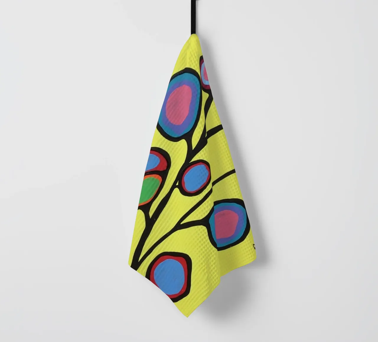 Norval Morrisseau Uccelli su un ramo canovaccio da cucina da Riley Art Studio
