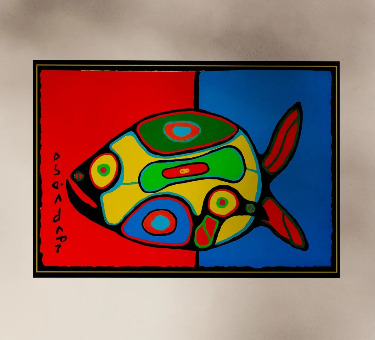 Norval Morrisseau Il pesce pellicola backlit da Riley Art Studio