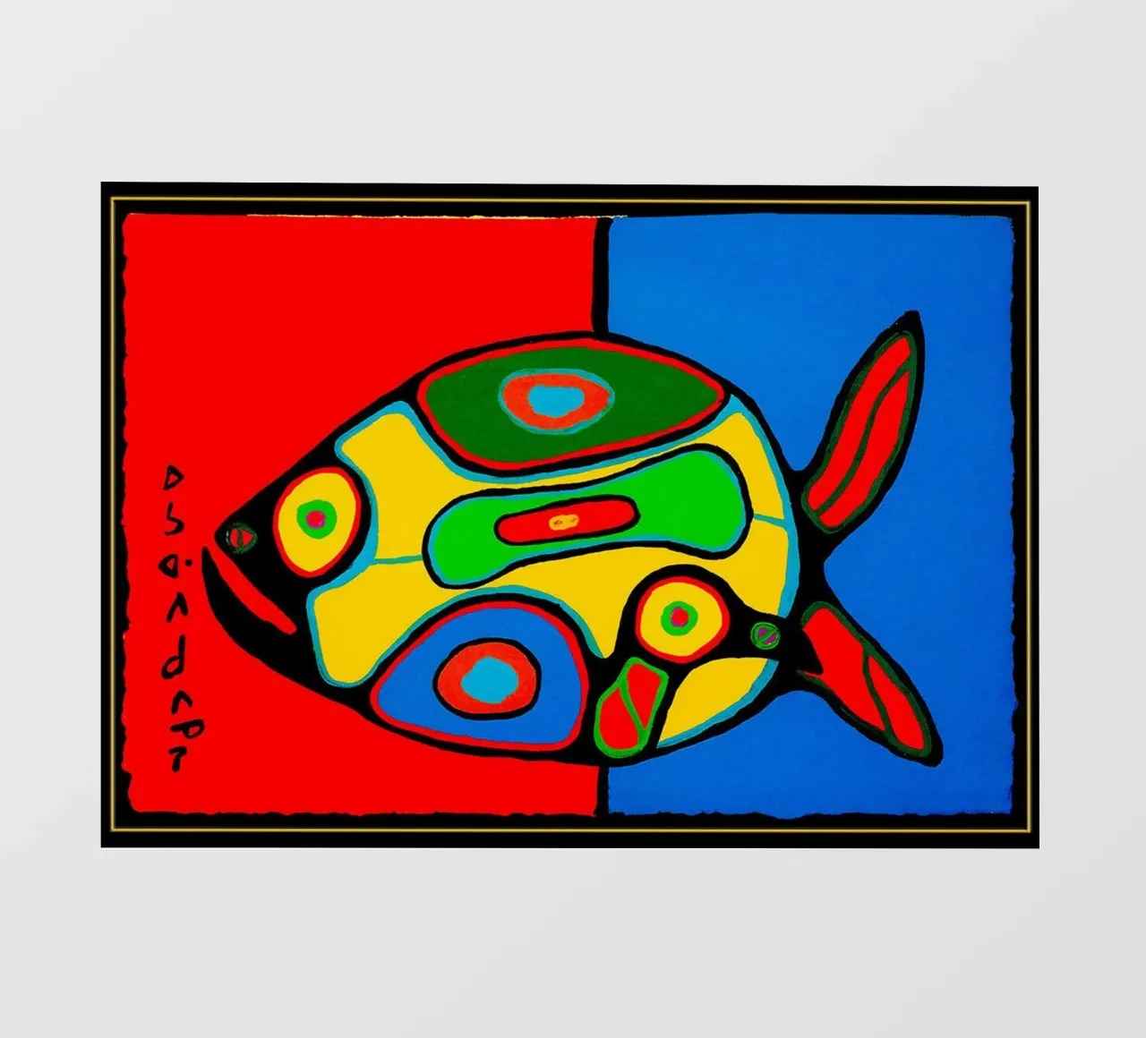 Norval Morrisseau Il pesce pellicola backlit da Riley Art Studio