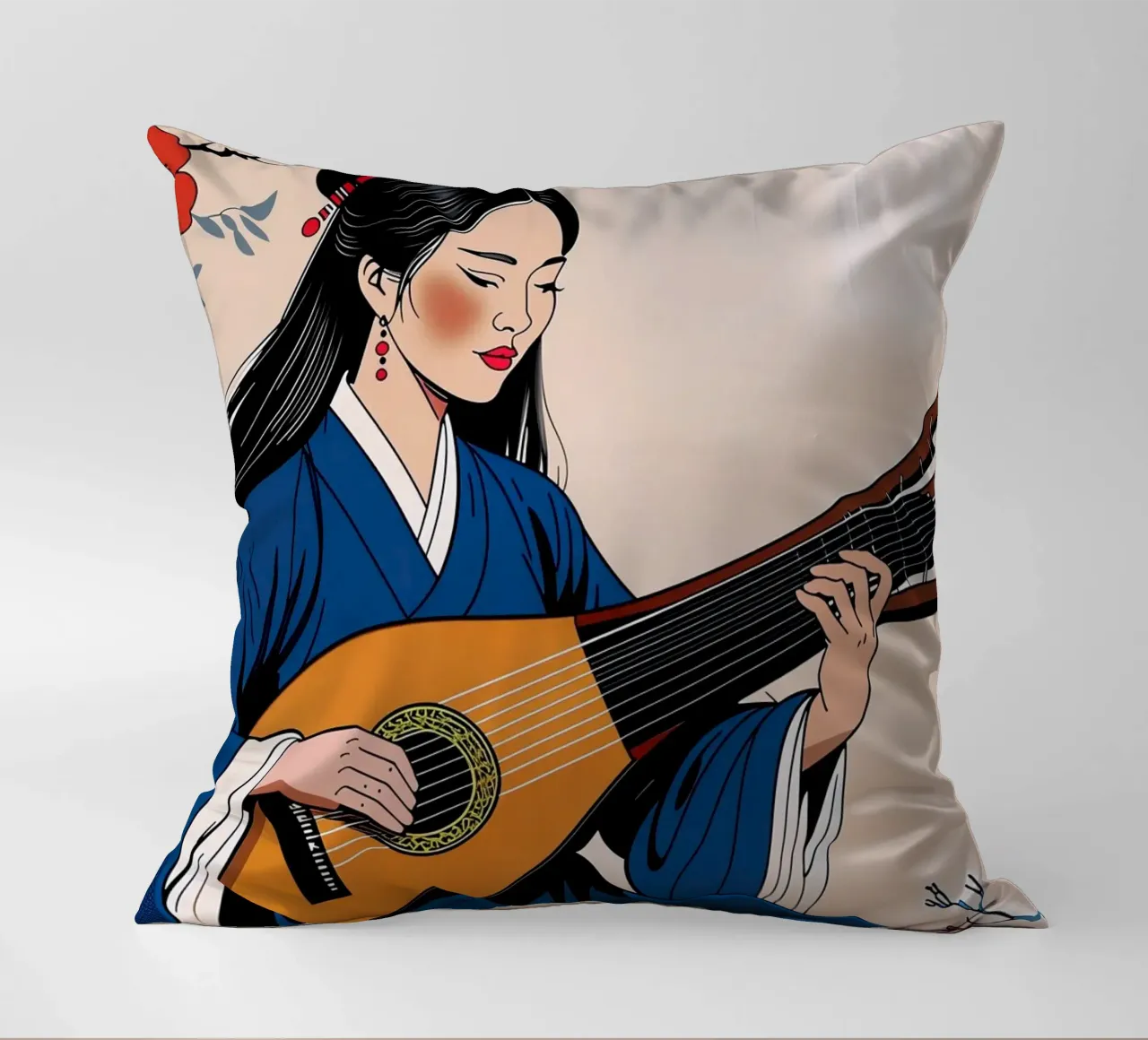 Donna e liuto cuscino da Piccola Serenata
