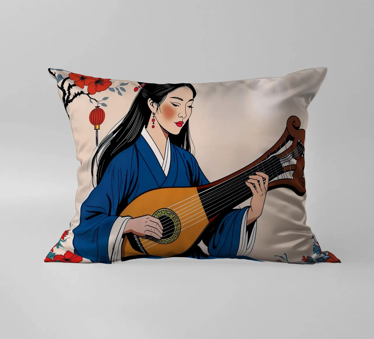 Donna e liuto cuscino da Piccola Serenata