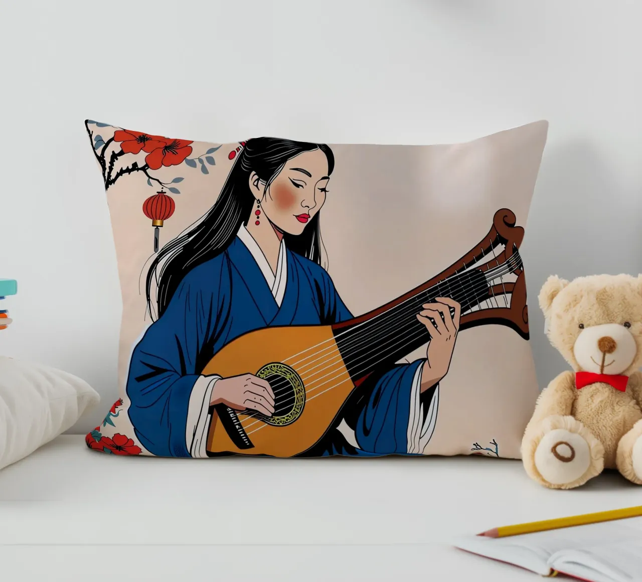 Donna e liuto cuscino da Piccola Serenata