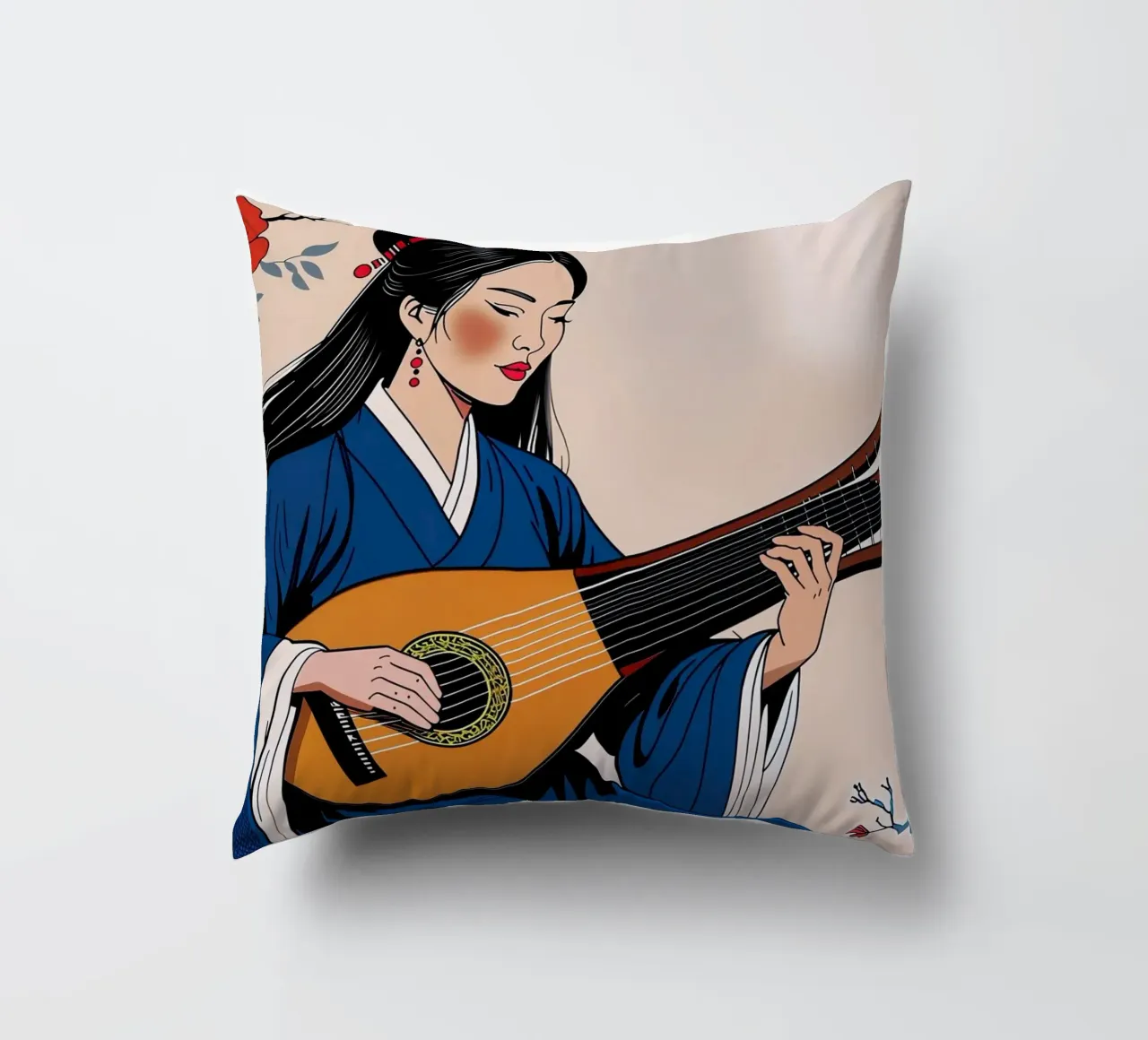Donna e liuto cuscino da Piccola Serenata