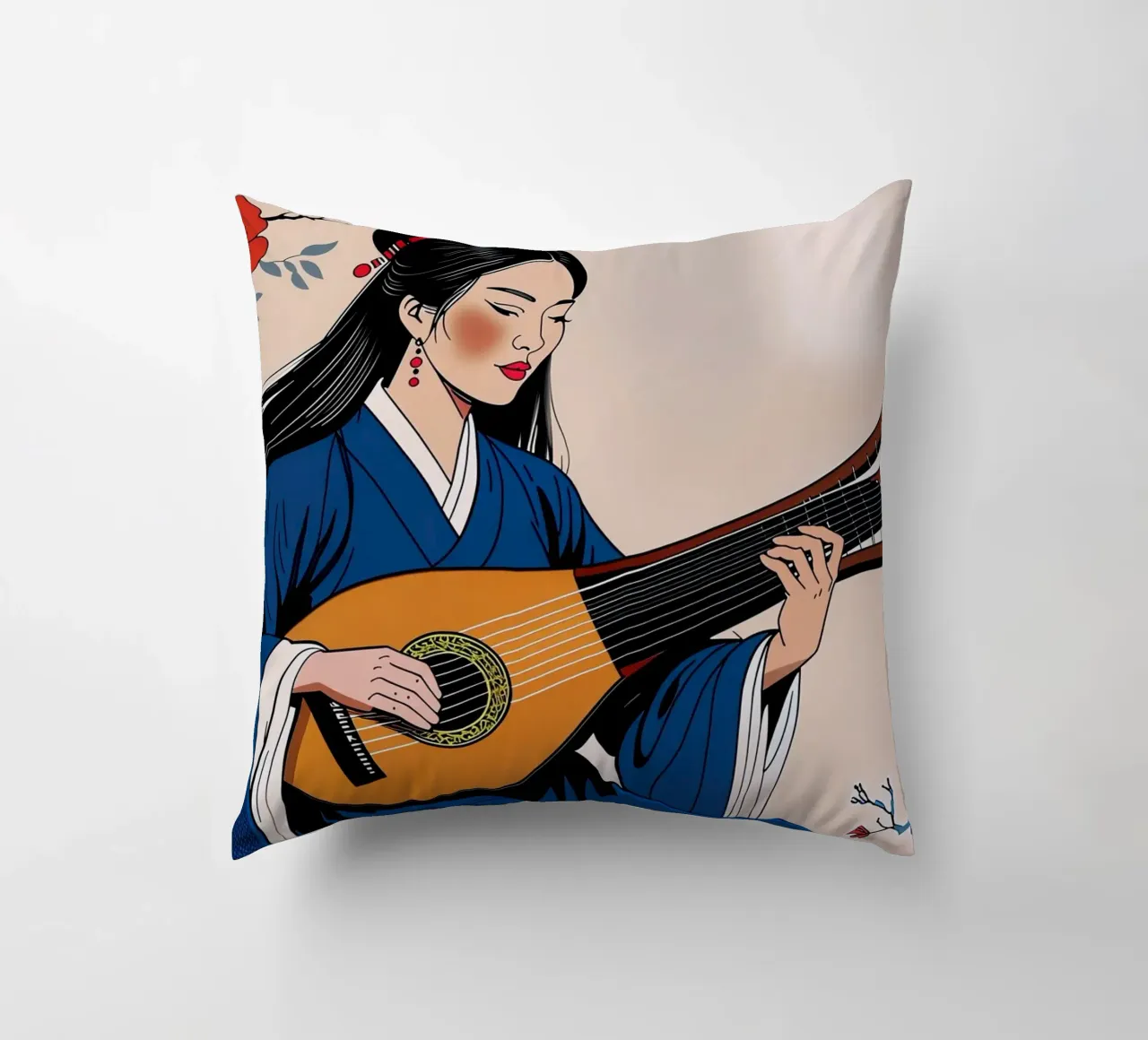 Donna e liuto cuscino da Piccola Serenata