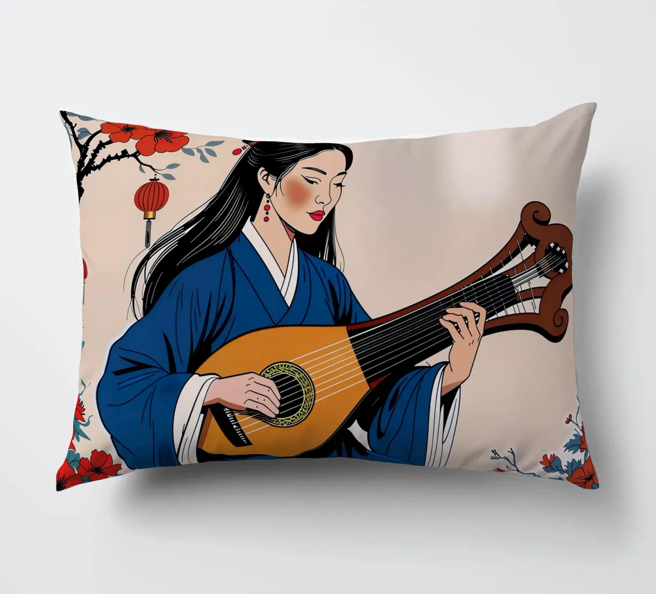 Donna e liuto cuscino da Piccola Serenata