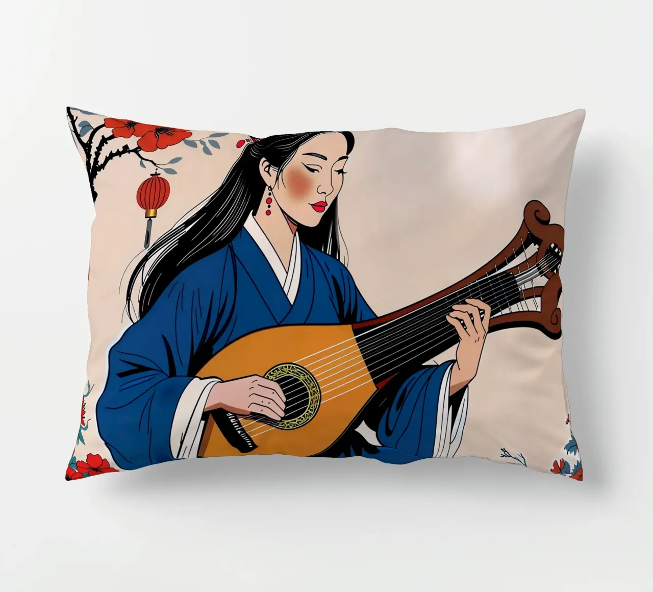 Donna e liuto cuscino da Piccola Serenata