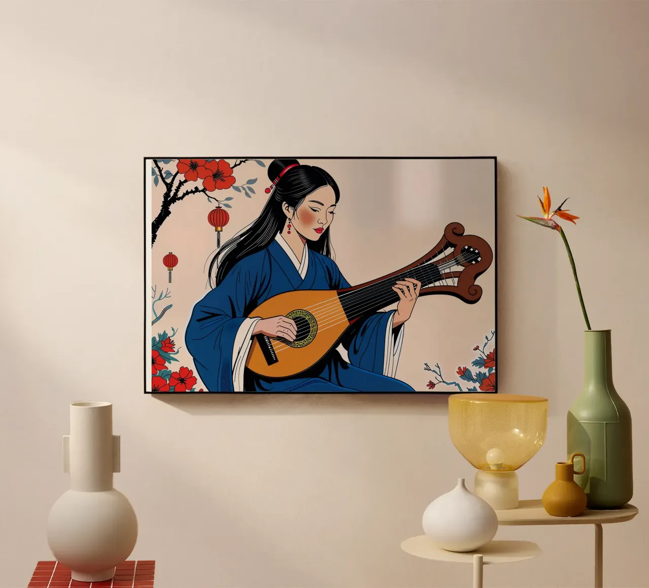 Donna e liuto plexiglass da Piccola Serenata