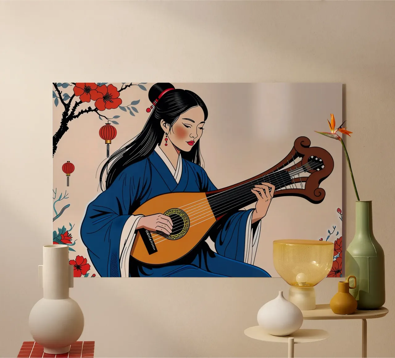 Donna e liuto plexiglass da Piccola Serenata