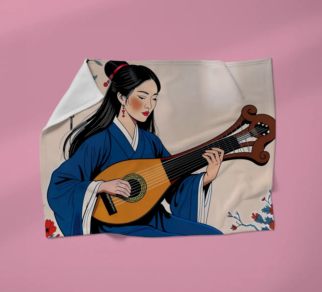 Donna e liuto coperta in pile da Piccola Serenata