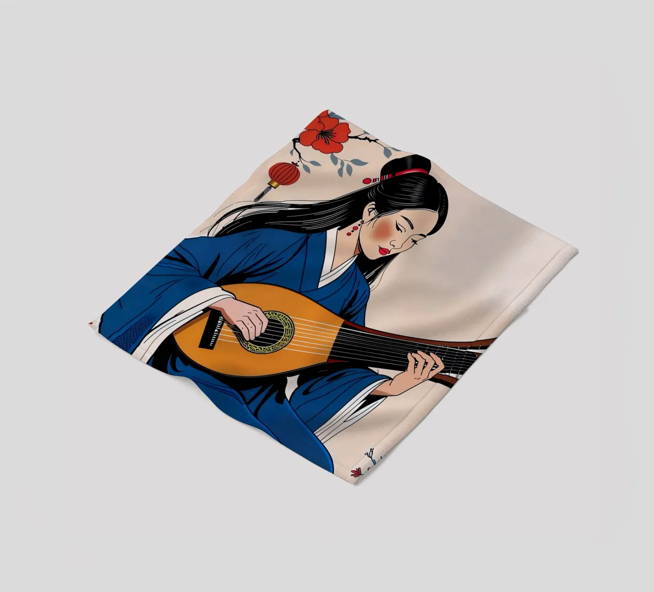Donna e liuto coperta in pile da Piccola Serenata