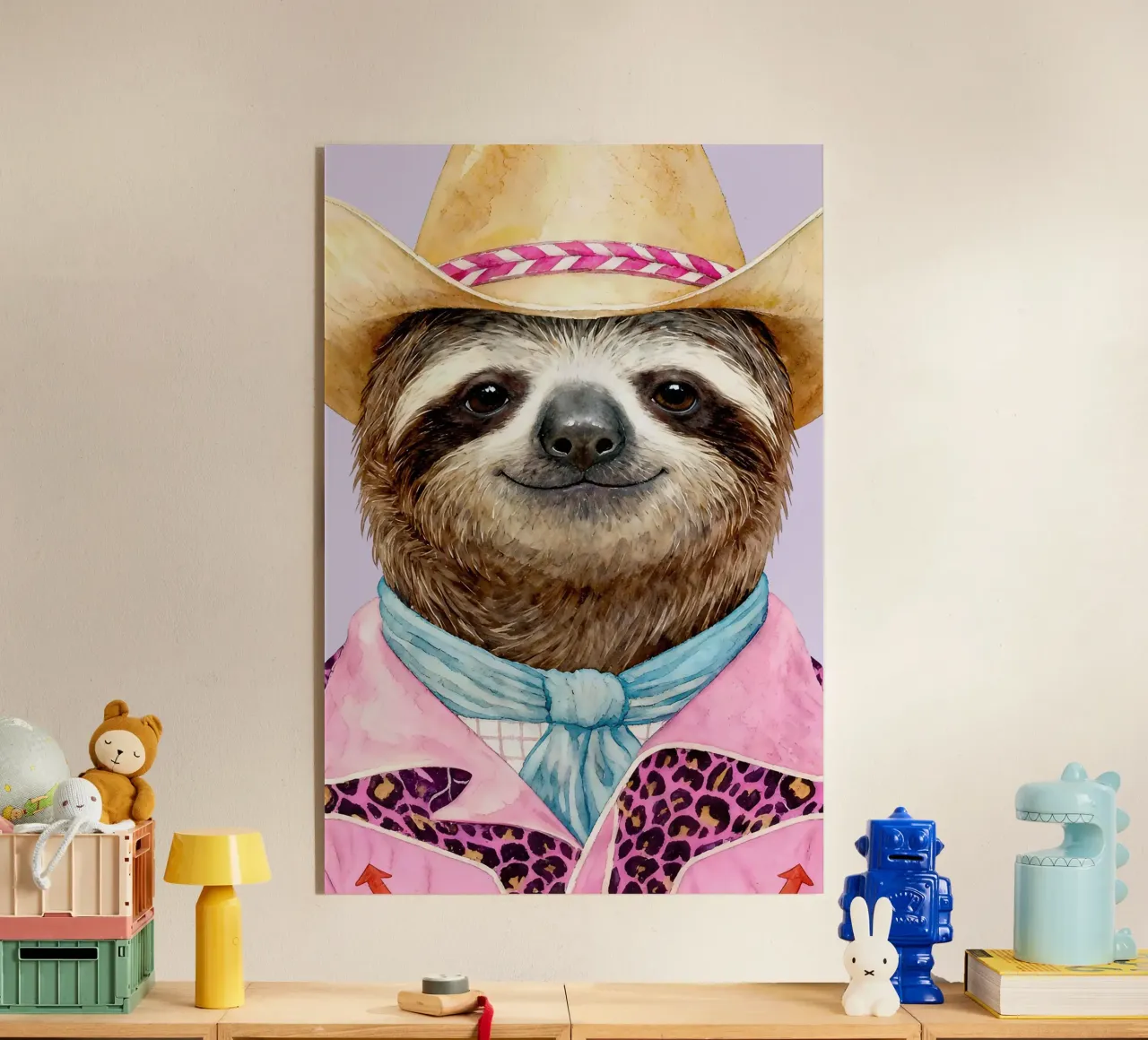 Sloth Cowboy plexiglass da Attaboy Dsgn
