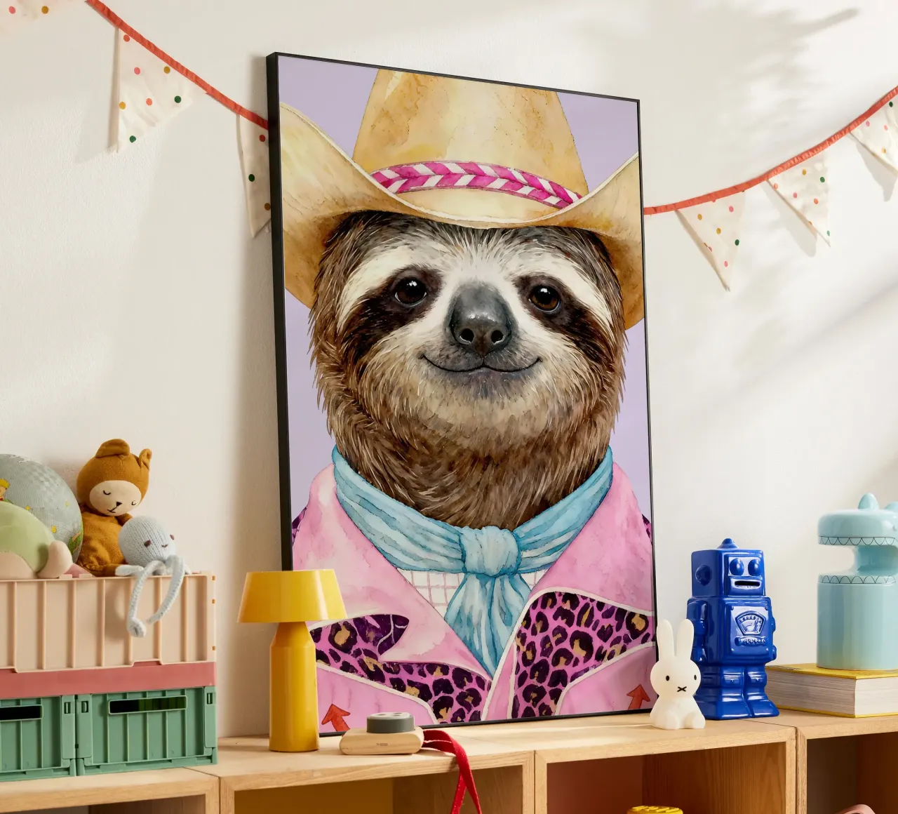 Sloth Cowboy alluminio dibond da Attaboy Dsgn