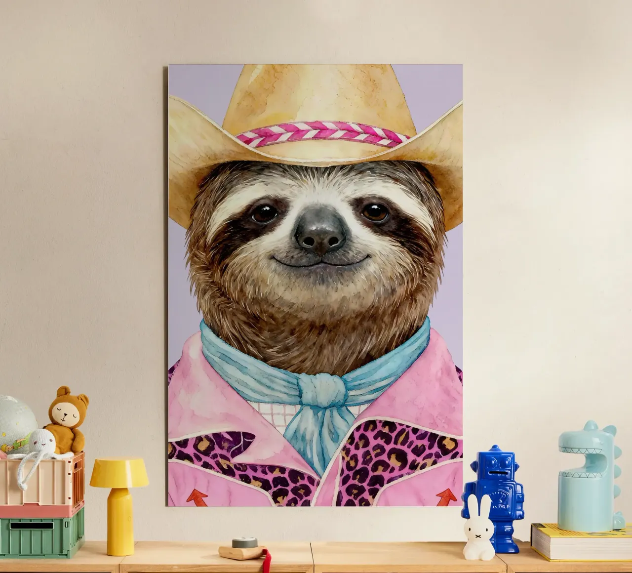 Sloth Cowboy alluminio dibond da Attaboy Dsgn