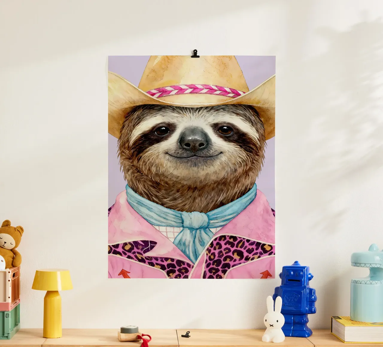 Sloth Cowboy carta hahnemühle da Attaboy Dsgn