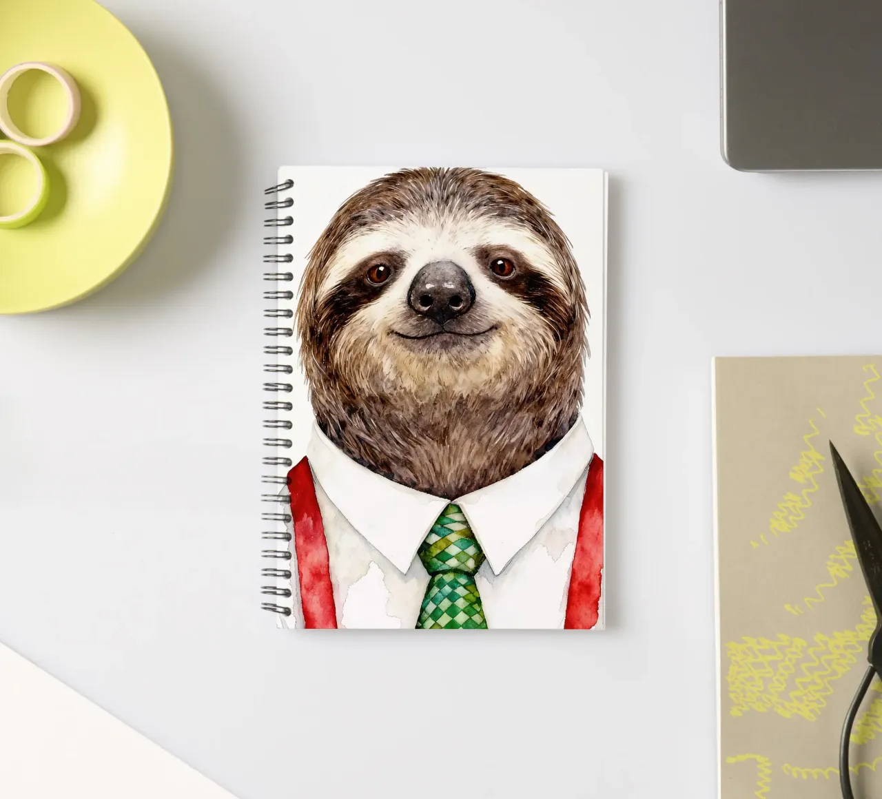 Work-life balance with Sloth spiral notebook by Attaboy Dsgn