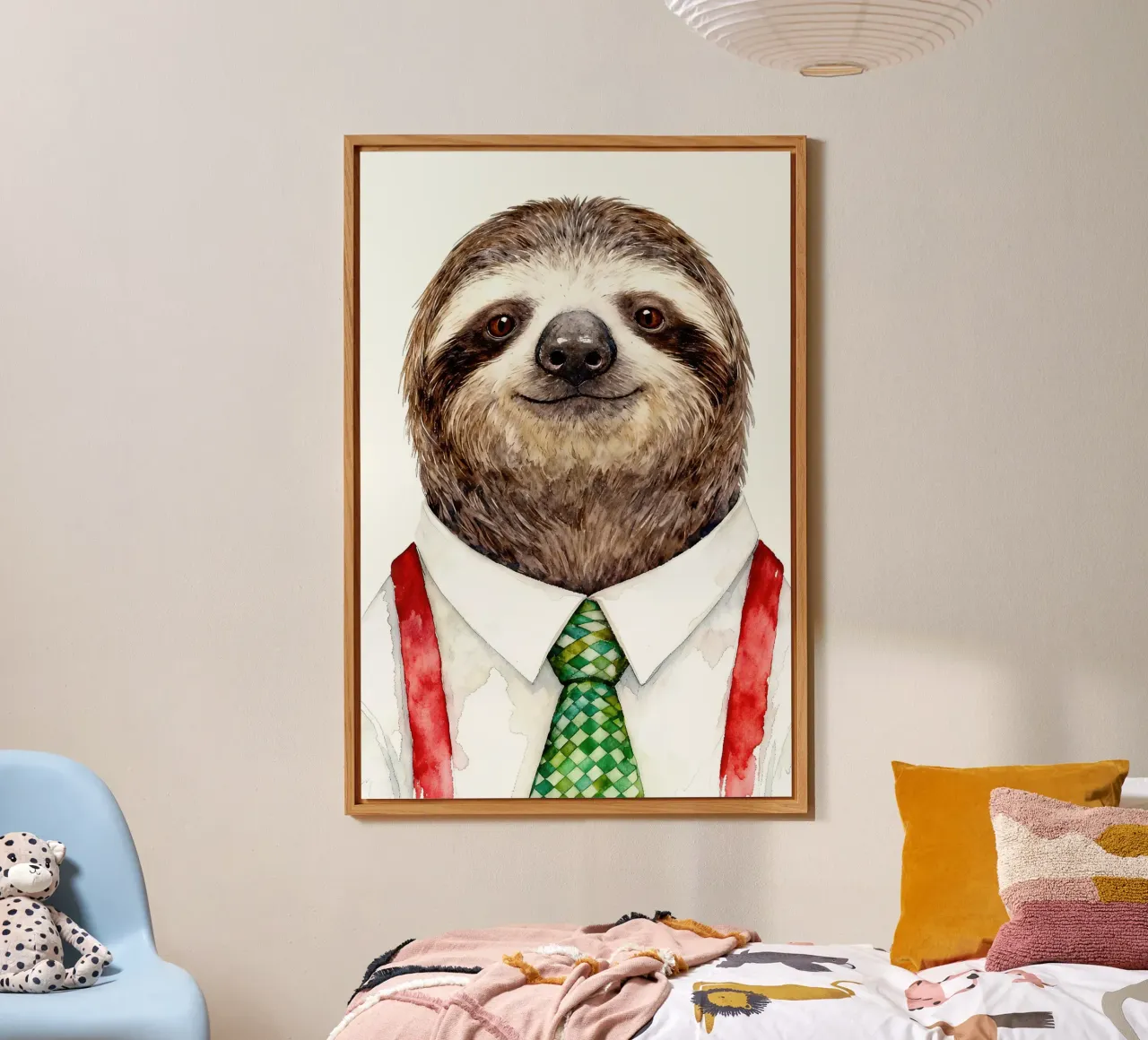 Work-life balance with Sloth alluminio dibond da Attaboy Dsgn