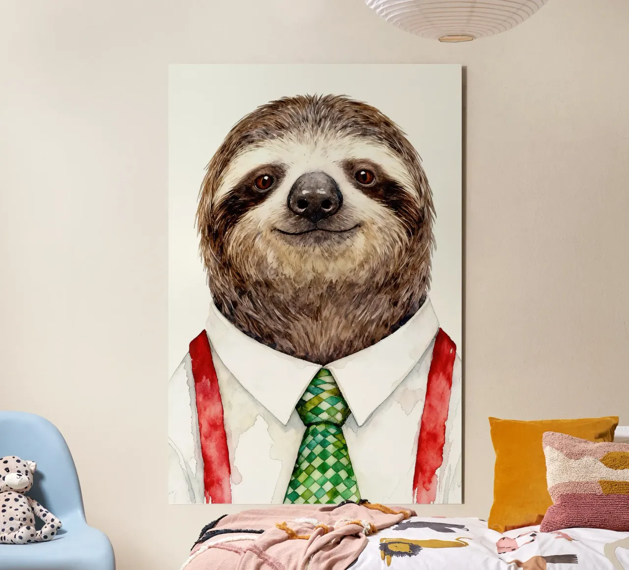 Work-life balance with Sloth alluminio dibond da Attaboy Dsgn