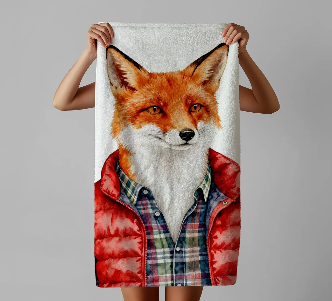 Fox in Puffer Handtuch von Attaboy Dsgn