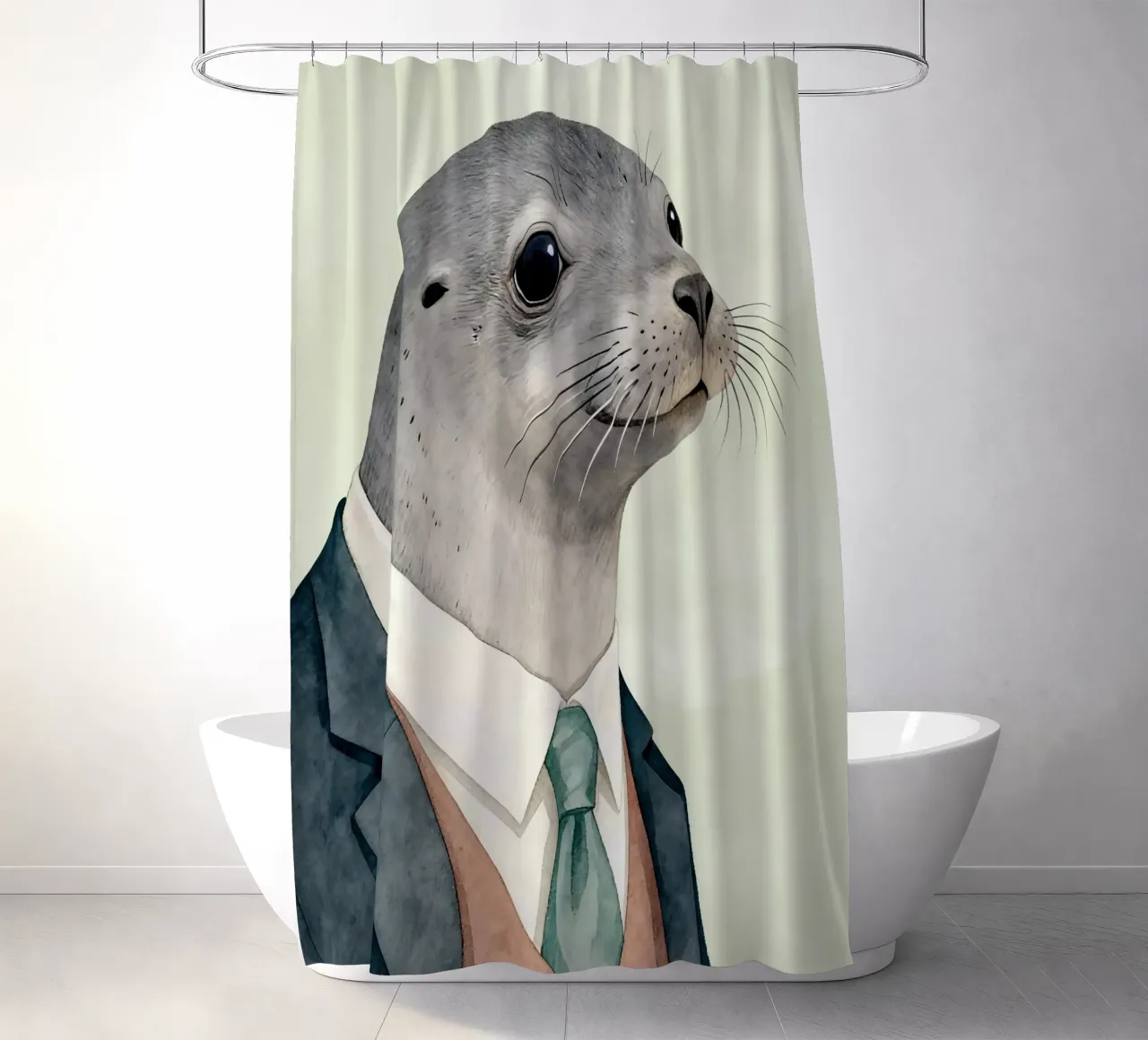 Seal in Suit tenda da doccia da Attaboy Dsgn