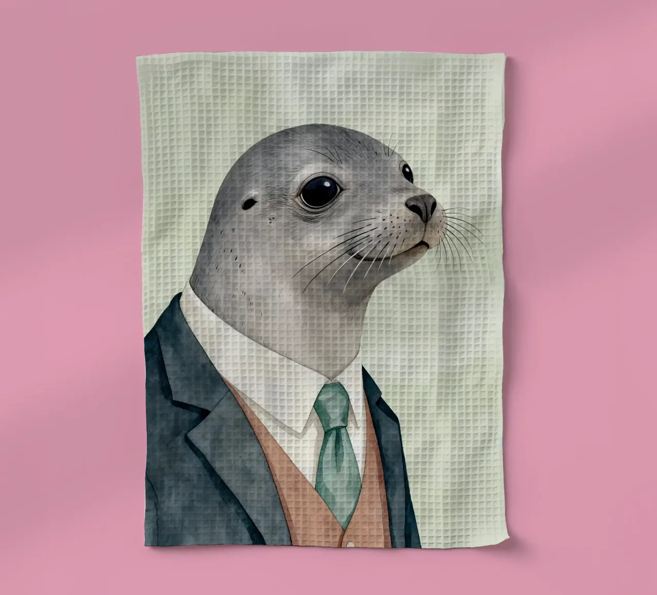 Seal in Suit canovaccio da cucina da Attaboy Dsgn