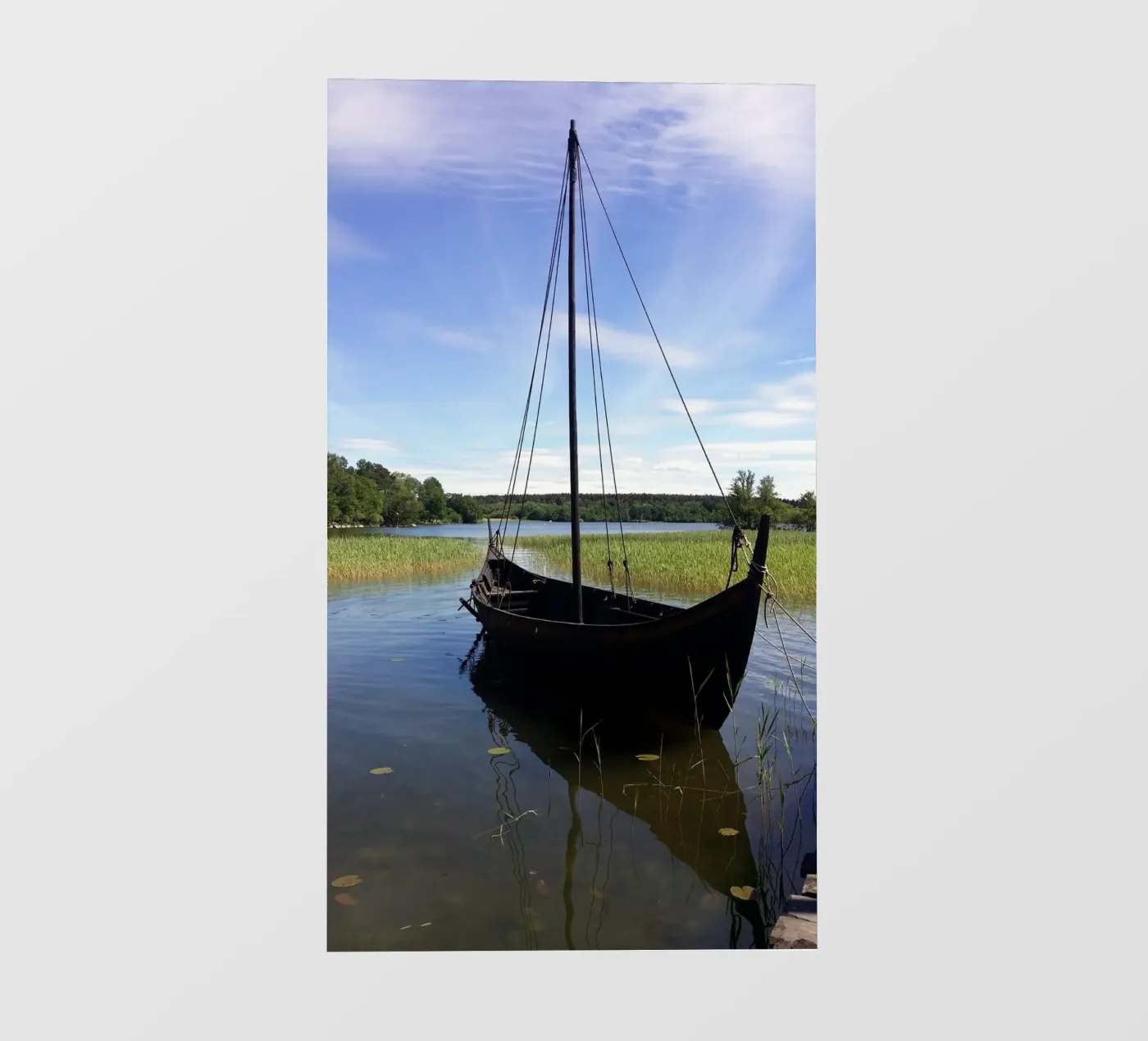 Vikingschip fotobehang van Piccola Serenata