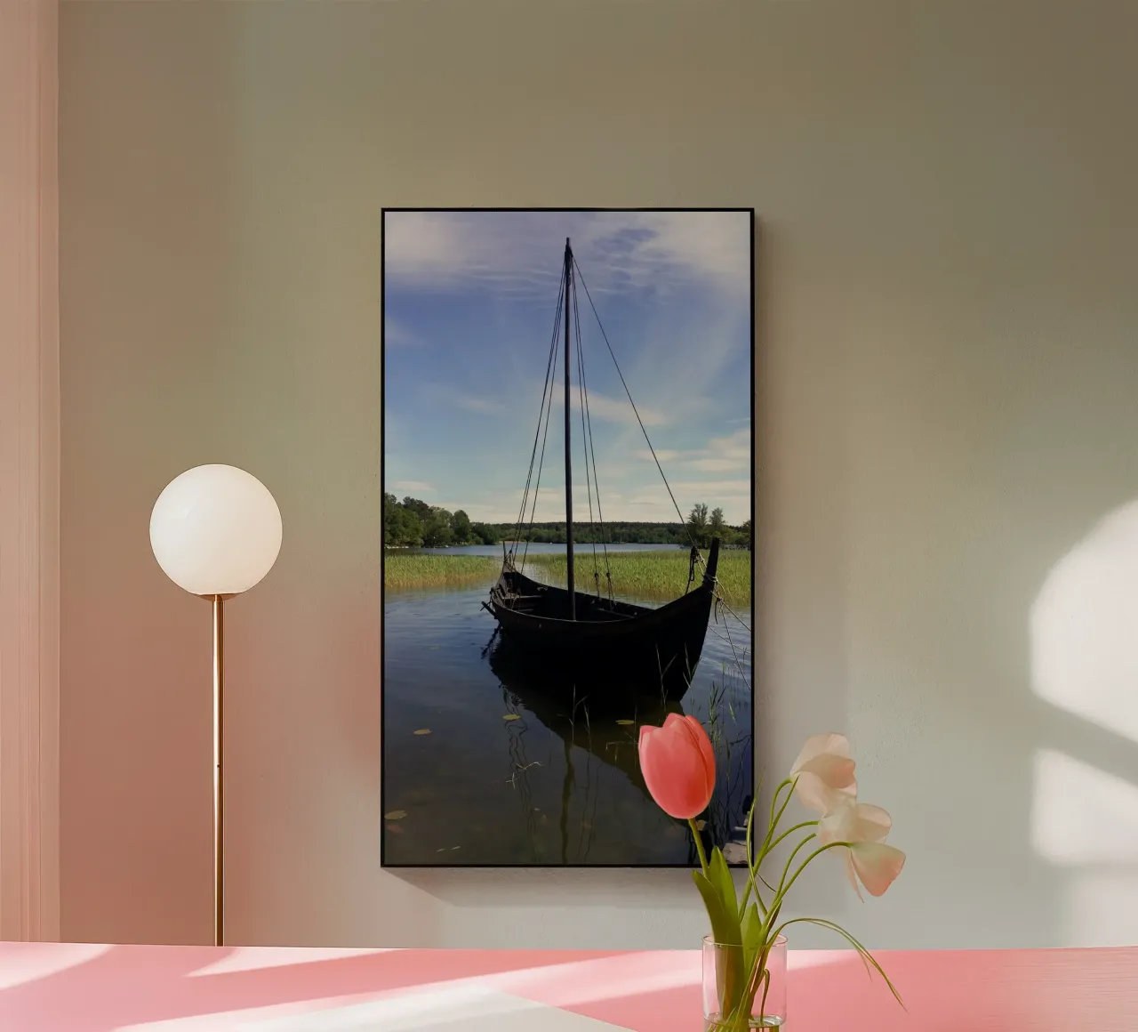Viking boat acrylic glass by Piccola Serenata
