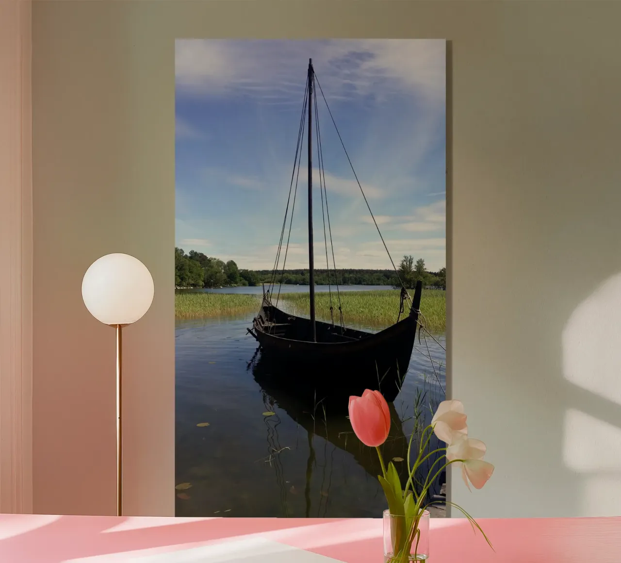 Viking boat acrylic glass by Piccola Serenata