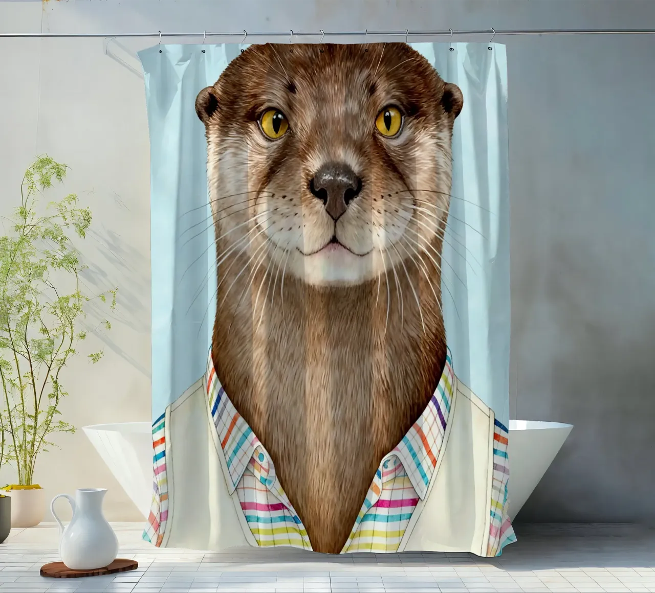 Modern Otter Portrait tenda da doccia da Attaboy Dsgn