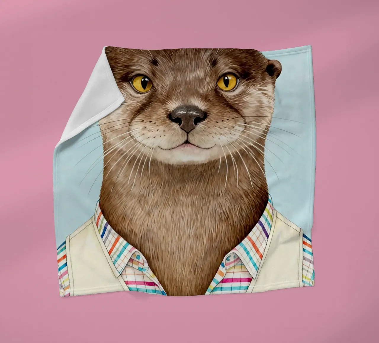 Modern Otter Portrait coperta in pile da Attaboy Dsgn
