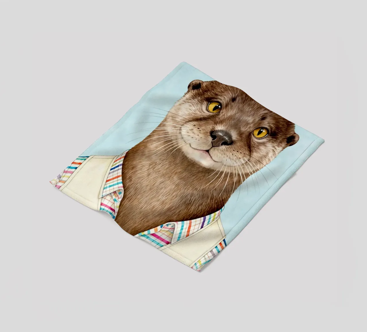 Modern Otter Portrait coperta in pile da Attaboy Dsgn