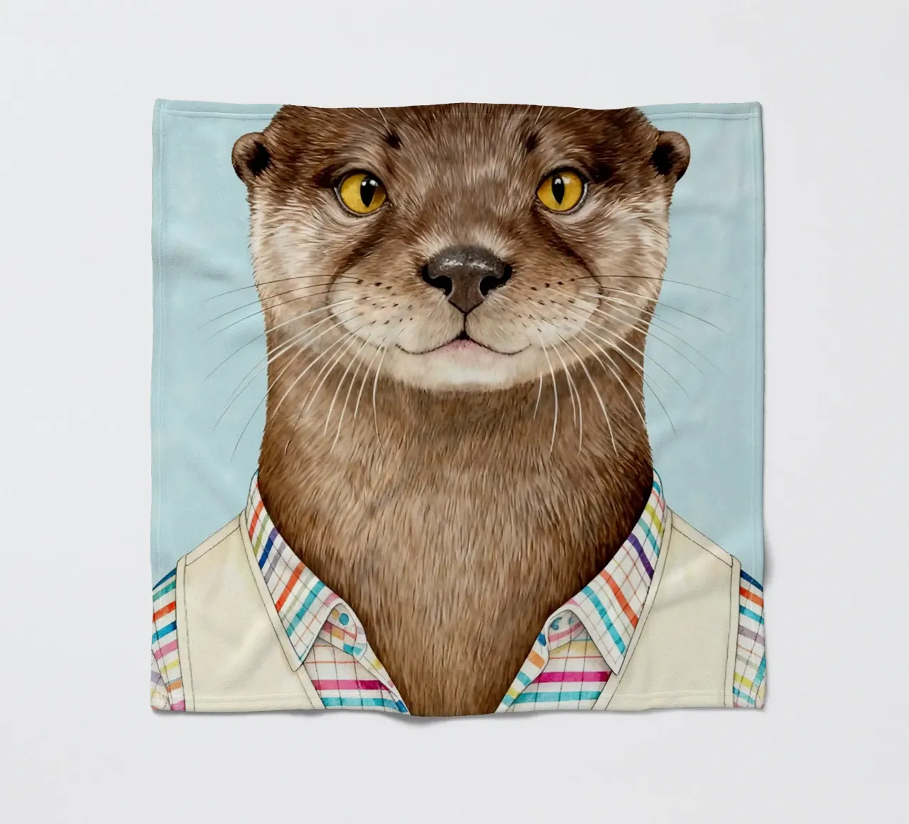 Modern Otter Portrait coperta in pile da Attaboy Dsgn