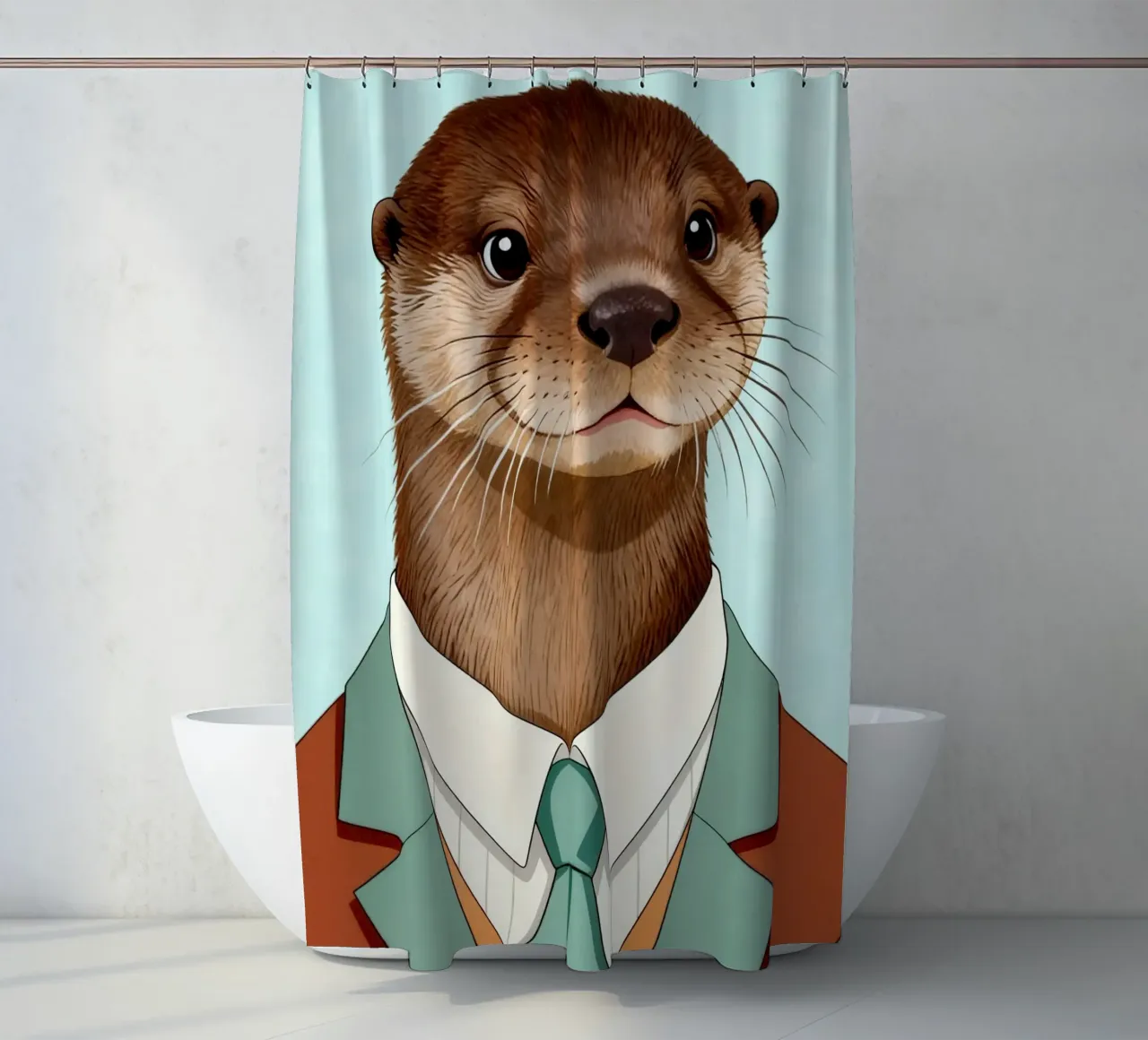 Quirky Otter tenda da doccia da Attaboy Dsgn