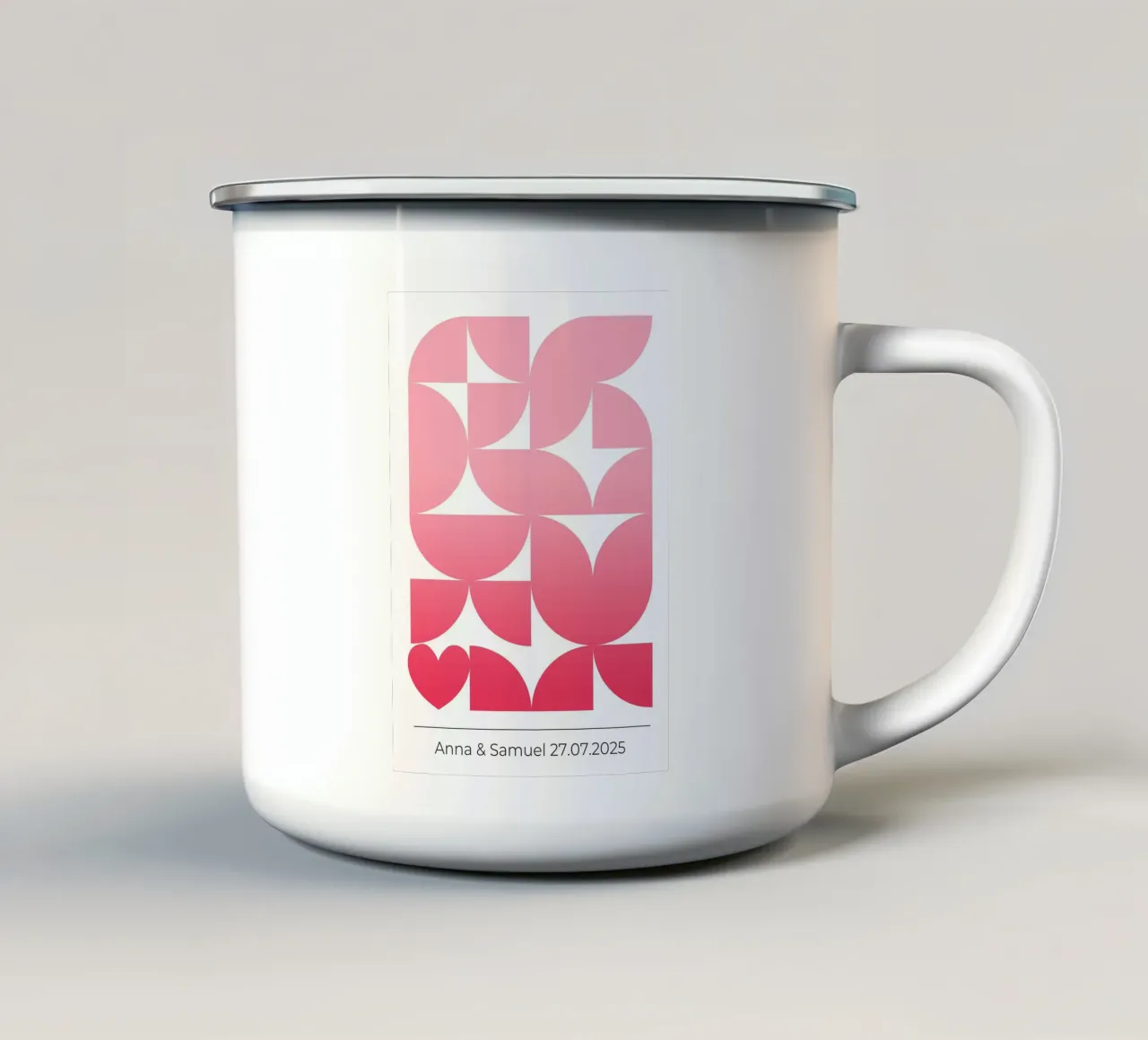 Wunschname - geometrisch pink abstrakt tazza in smalto da BAINAI BRICK