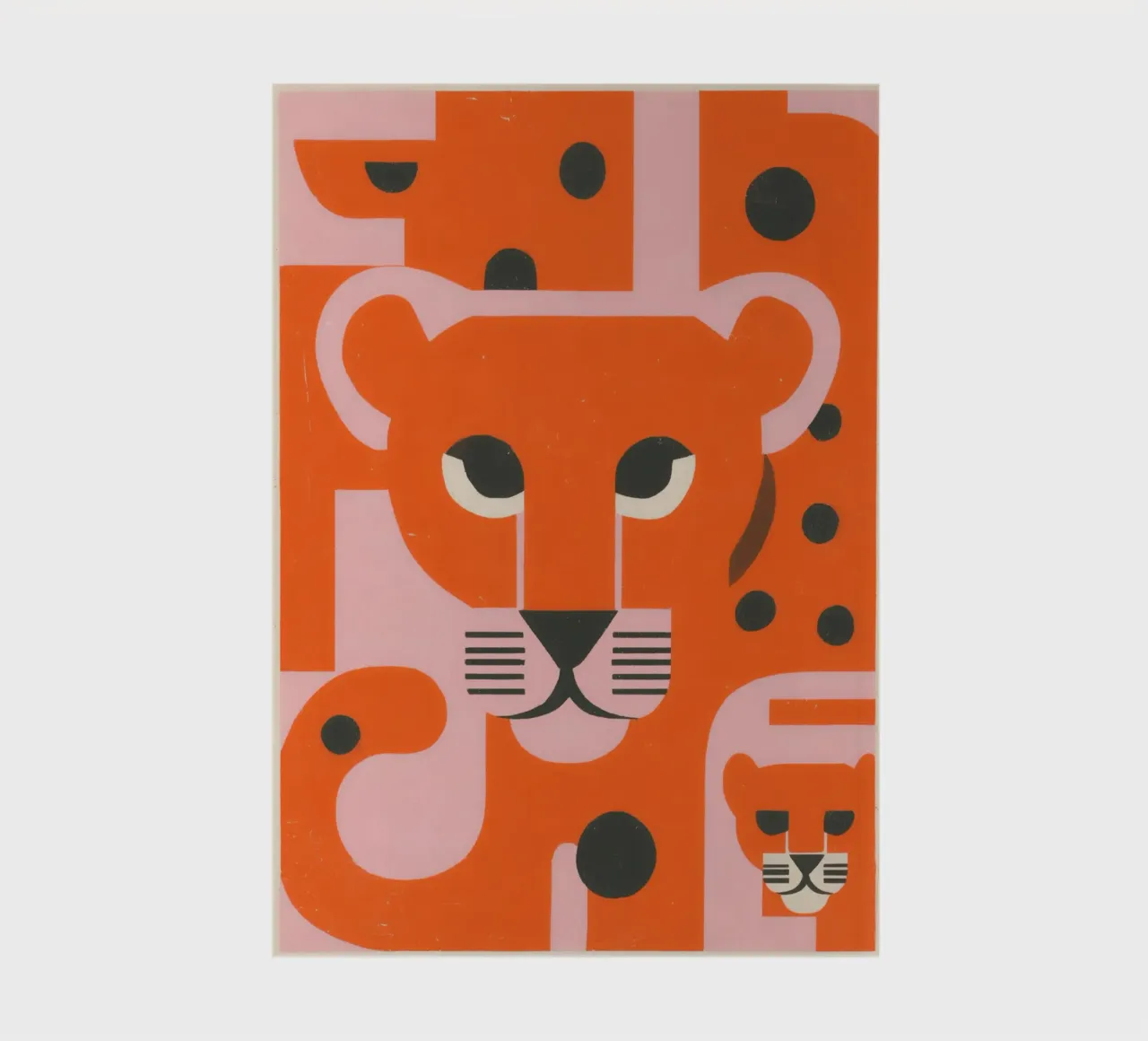 Red Bauhaus cheetahs | Retro Design notebook by Autofocus