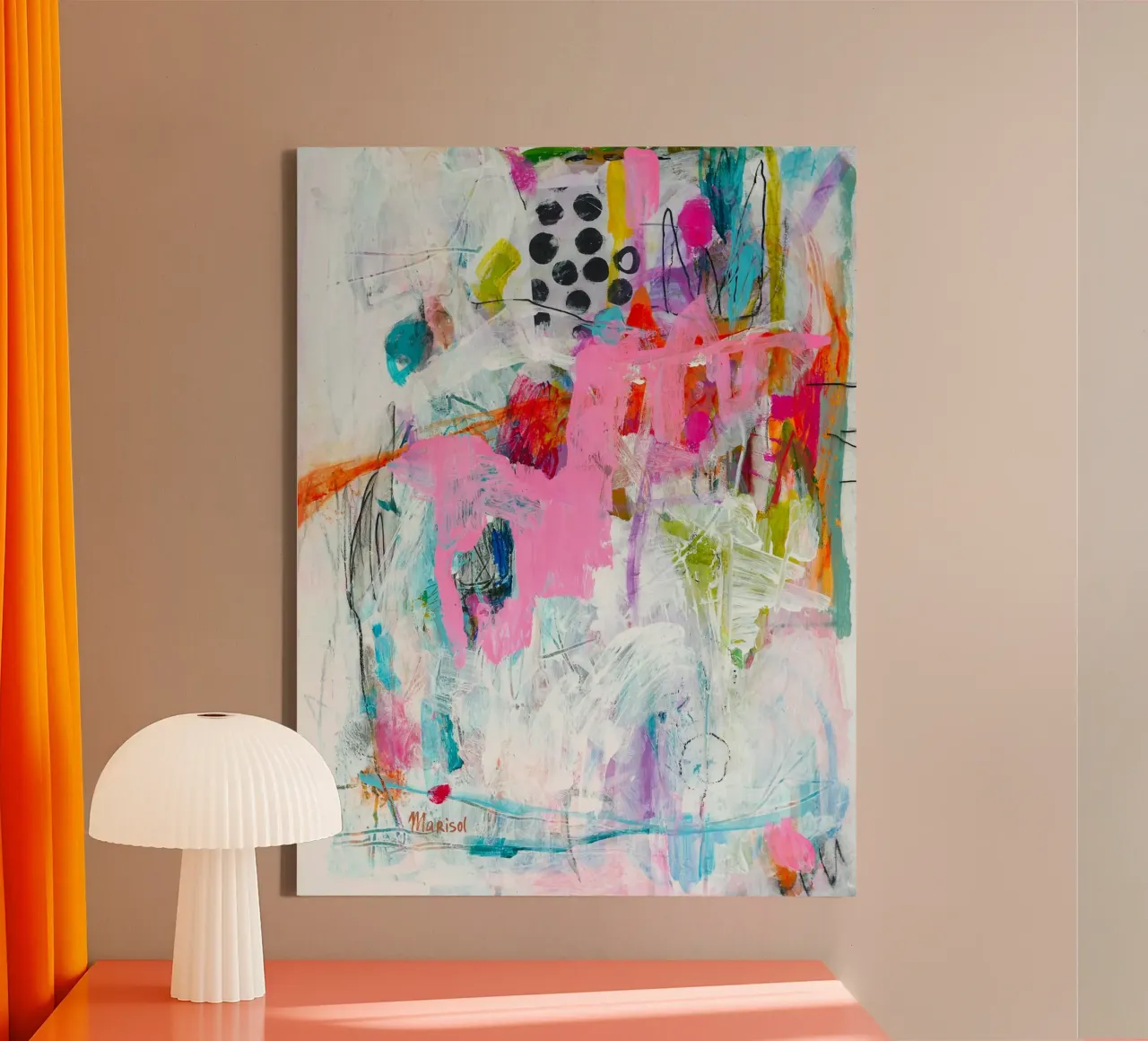 Marisol Evora - Me encanta el rosa lienzo con Marco flotante de The Artcircle