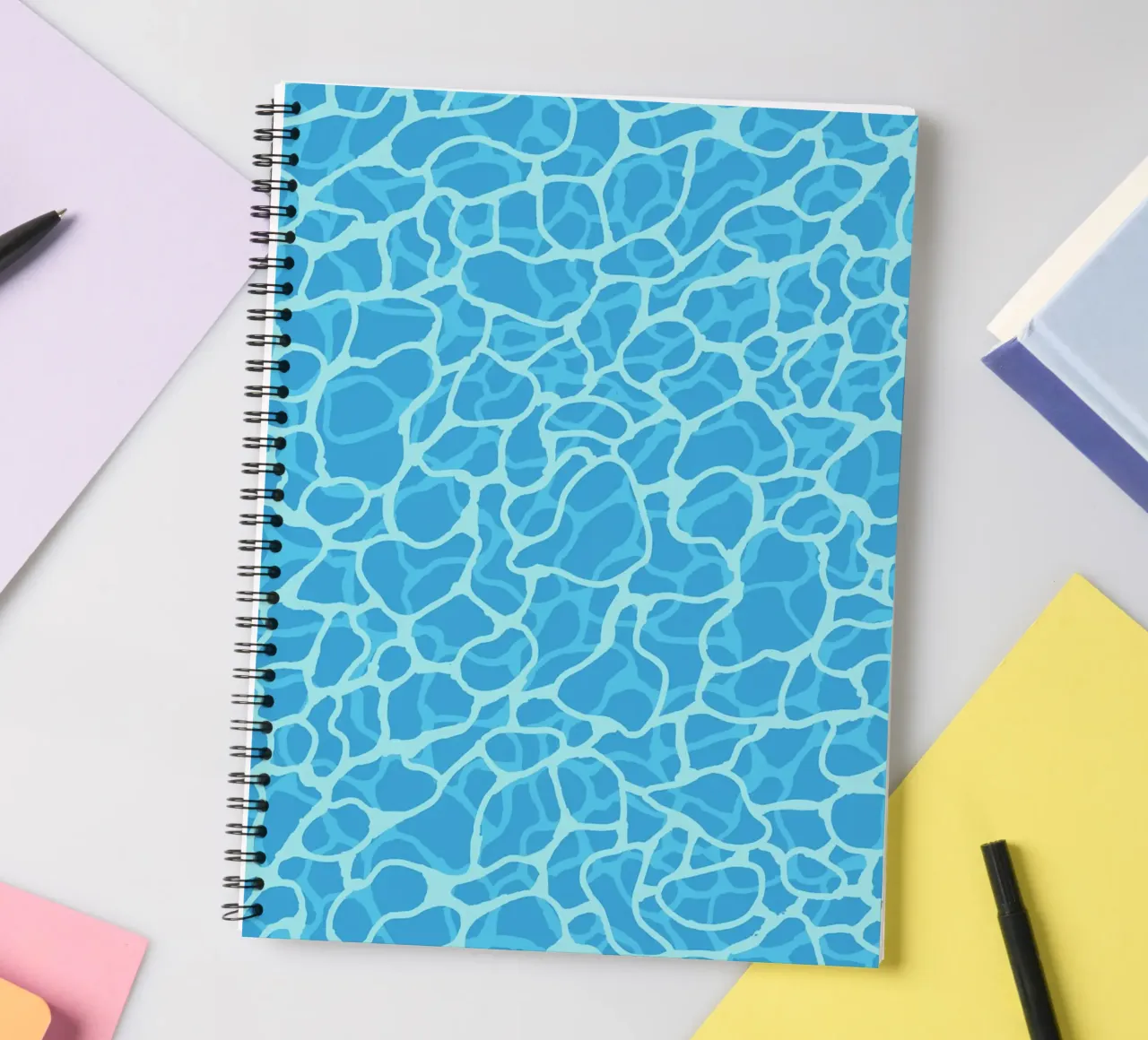Abstract Pool Water Surface Minimalist Pattern Print spiral notebook by Bakara