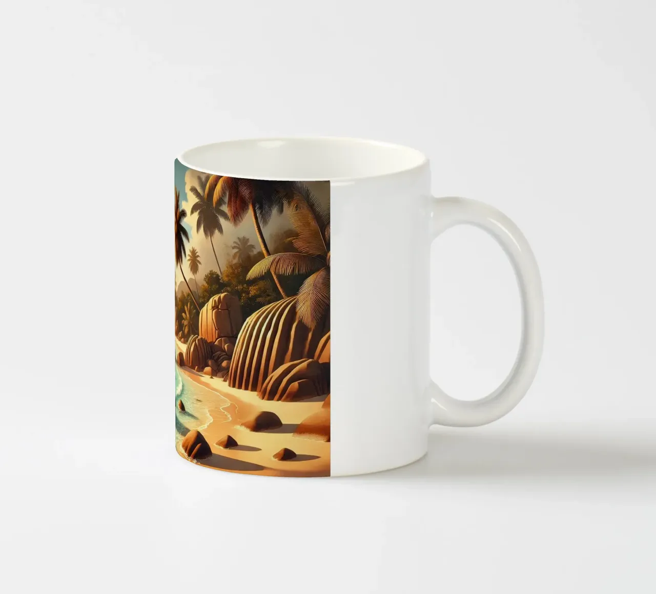Poster vintage delle Seychelles, paradiso oceanico tazza in ceramica da Wanderlust Vibes