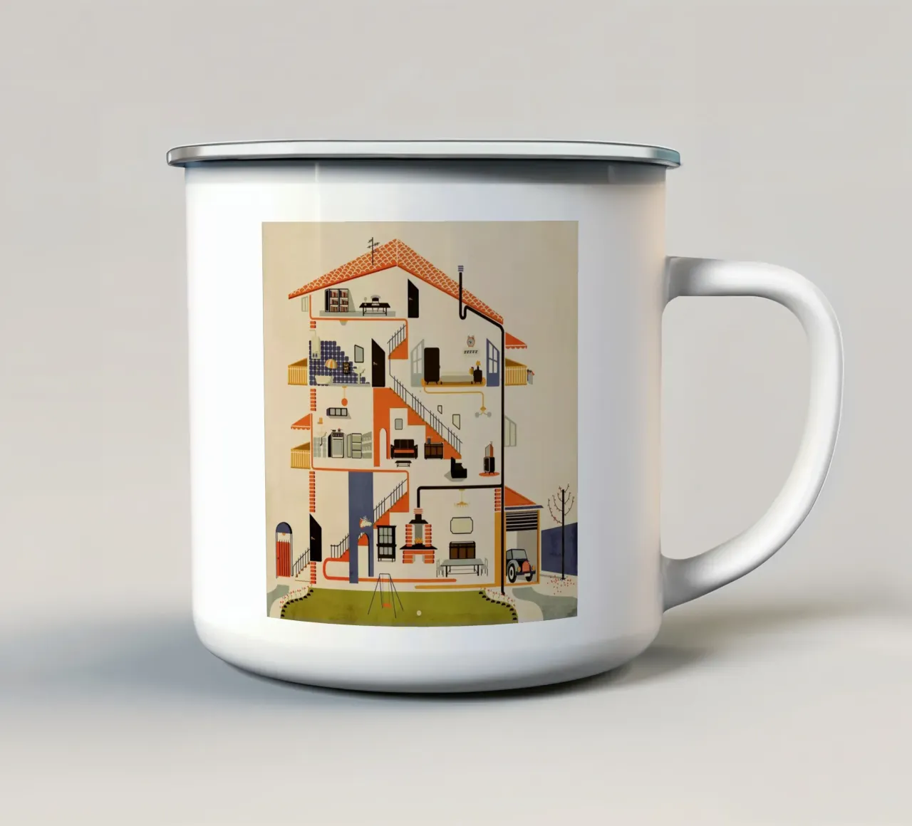 Home Sweet Home tazza in smalto da Giordano Poloni