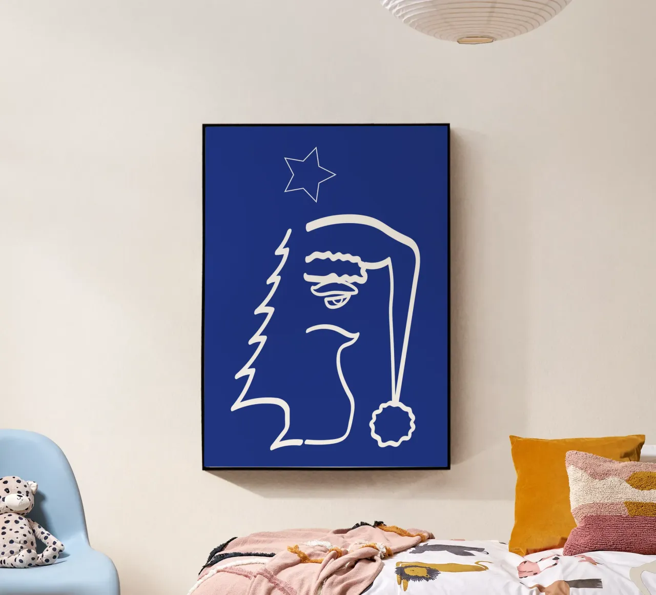 Blauwe Kerst acryl van Piccola Serenata