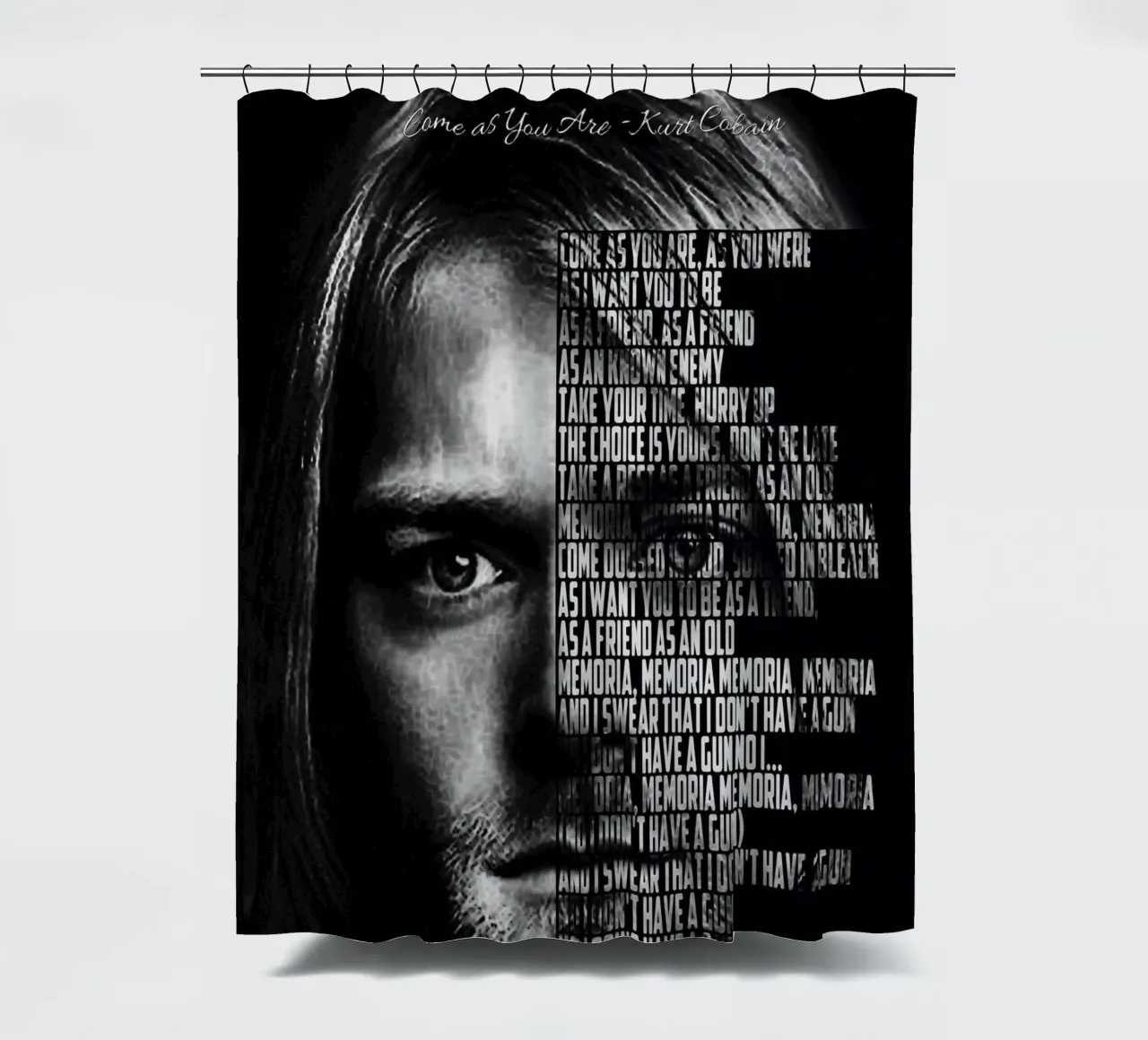 Come as You Are shower curtain by Gunawan Rb