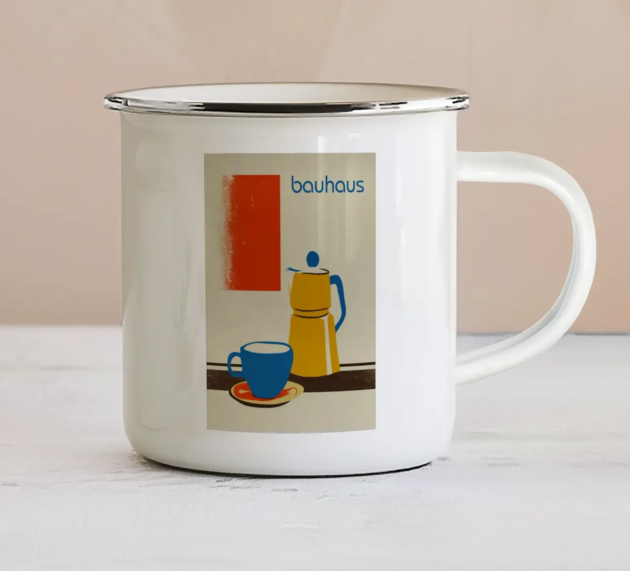 Set da caffè Bauhaus tazza in smalto da LaylaOzHome