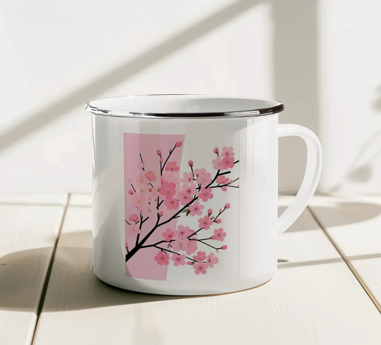 Ramo dei ciliegi in fiore tazza in smalto da Botanical Gallery
