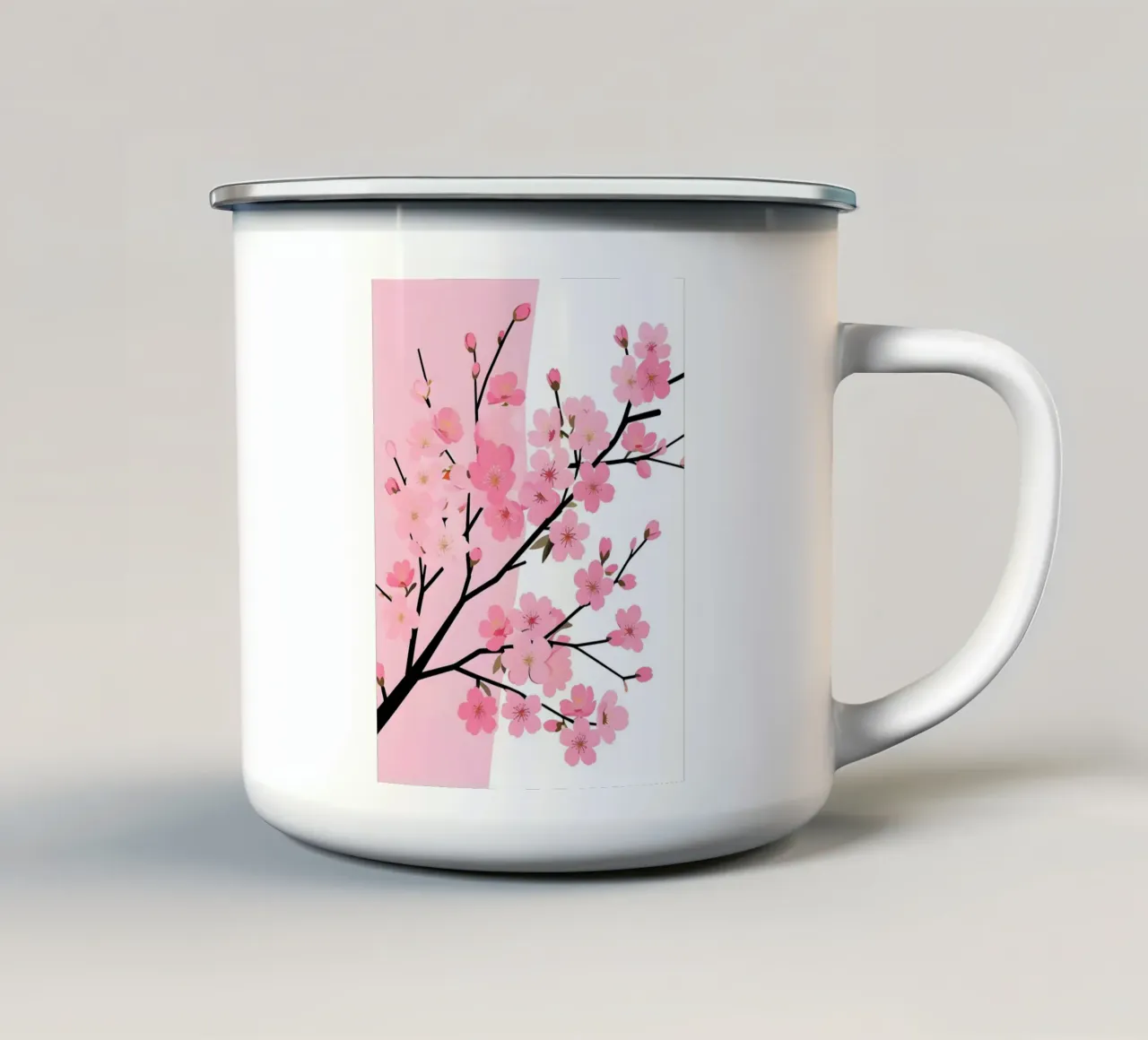 Ramo dei ciliegi in fiore tazza in smalto da Botanical Gallery
