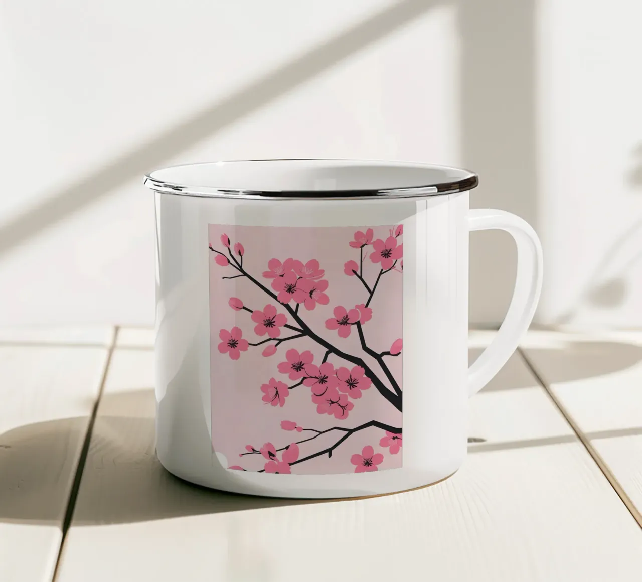 Ramo dei ciliegi in fiore tazza in smalto da Botanical Gallery
