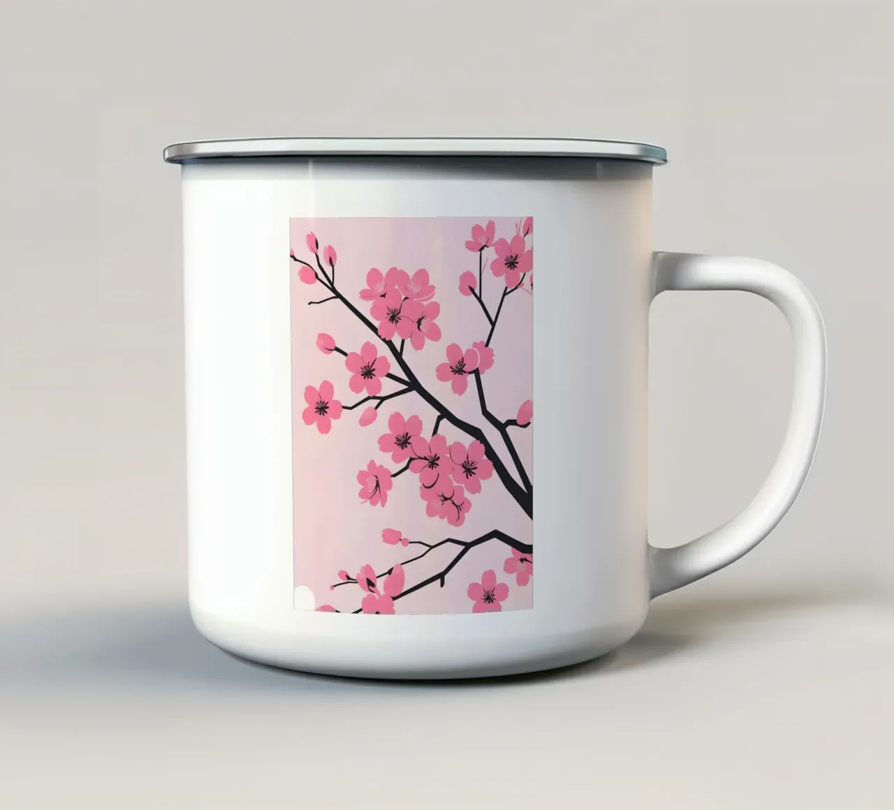 Ramo dei ciliegi in fiore tazza in smalto da Botanical Gallery