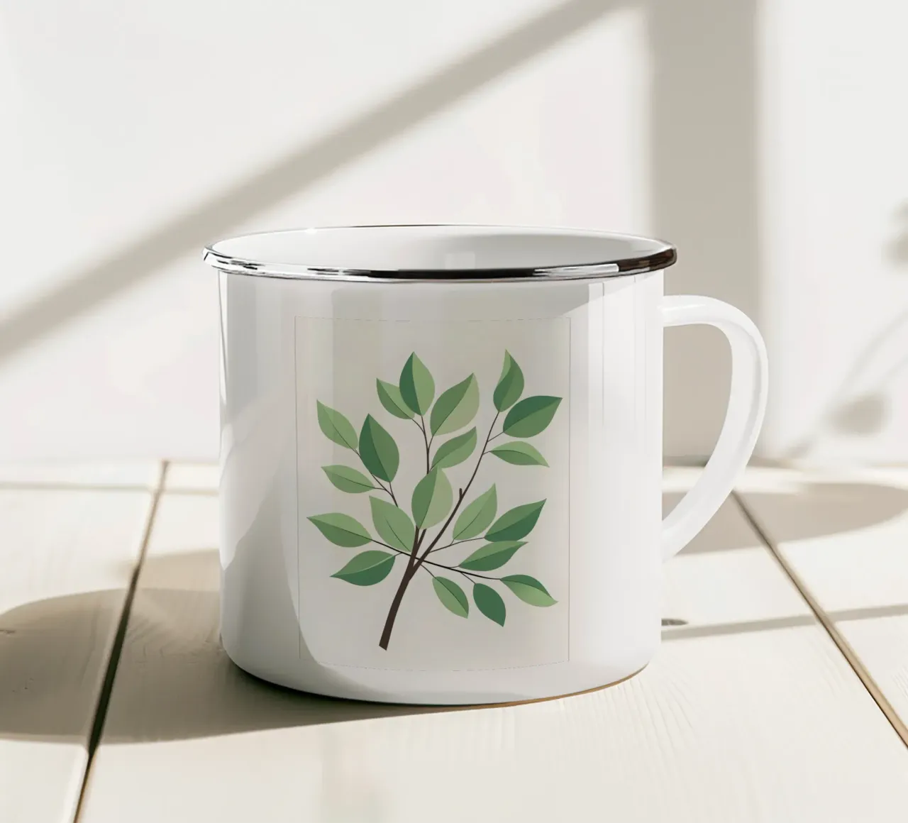 Foglie giovani tazza in smalto da Botanical Gallery